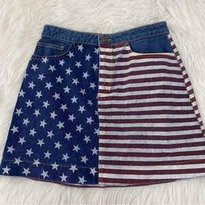 American Apparel American Flag Jean Skirt Size Medium
